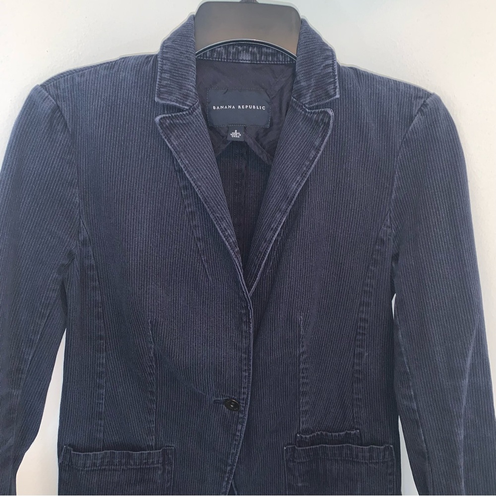 Banana Republic Denim Pinstripe Blazer - Picture 3 of 11